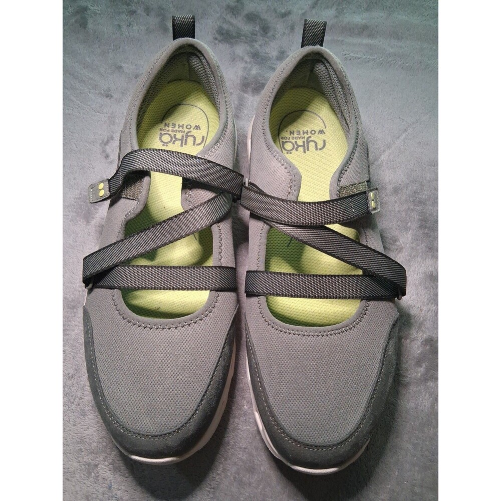 Ryka Kailee 11W Olive Green Strappy Mary Jane Walking Shoes Non-Slip Cushioned